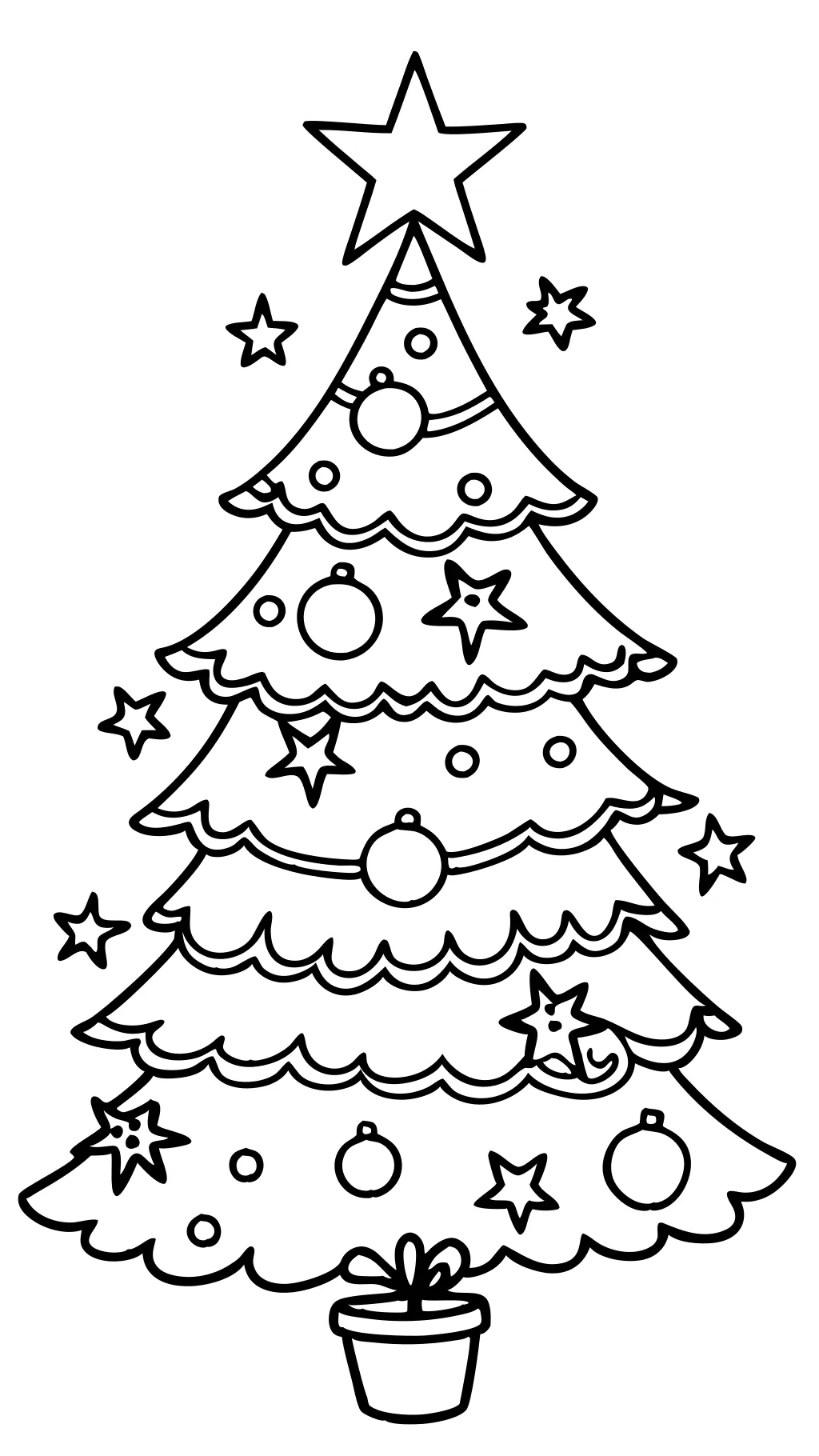 free printable christmas tree coloring pages